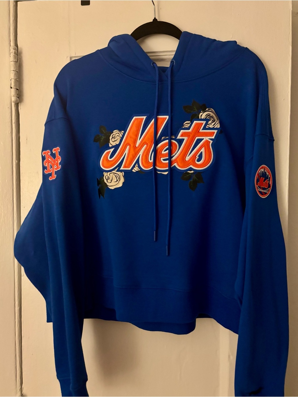 New York Mets pullover cropped hoodie